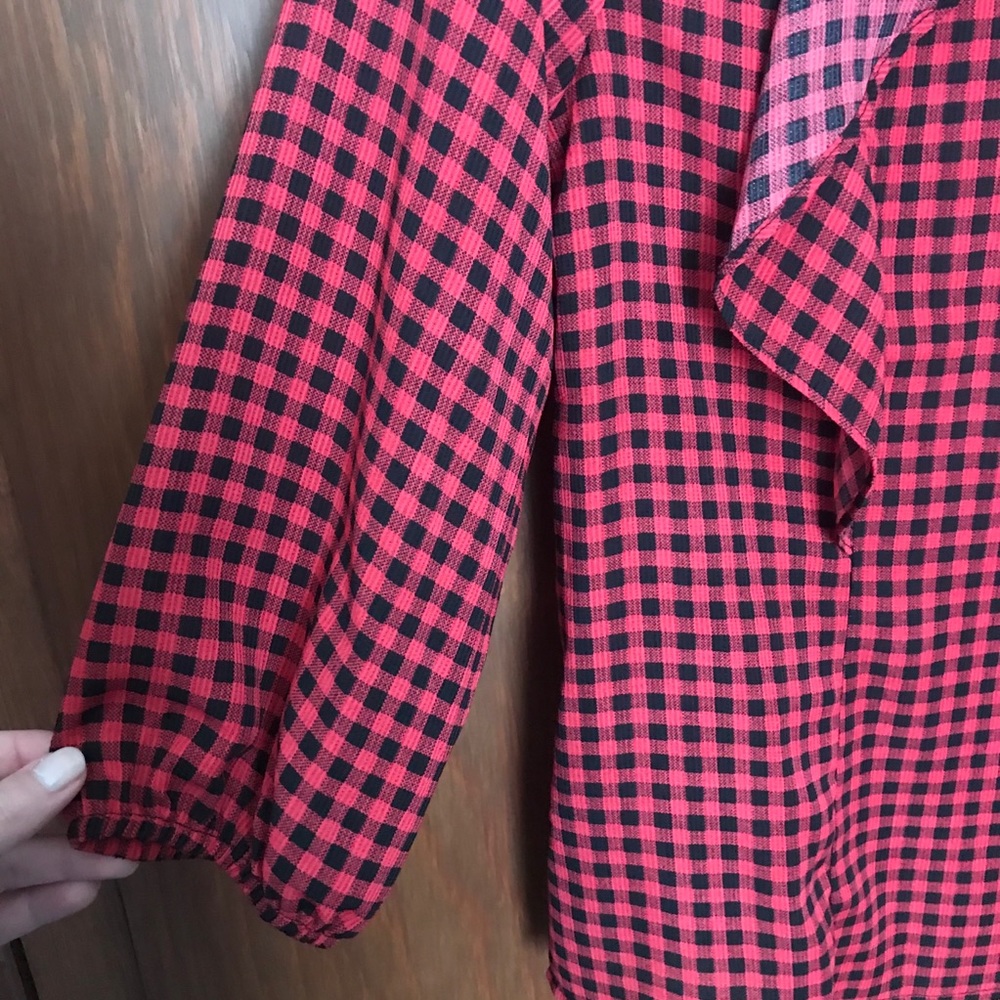 Buffalo Plaid Ruffle Top - Picture 4 of 9